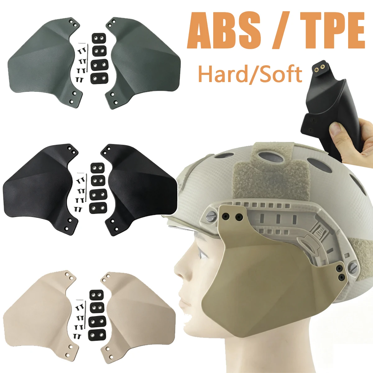 Orejeras para casco táctico FAST MICH/AH en color beige