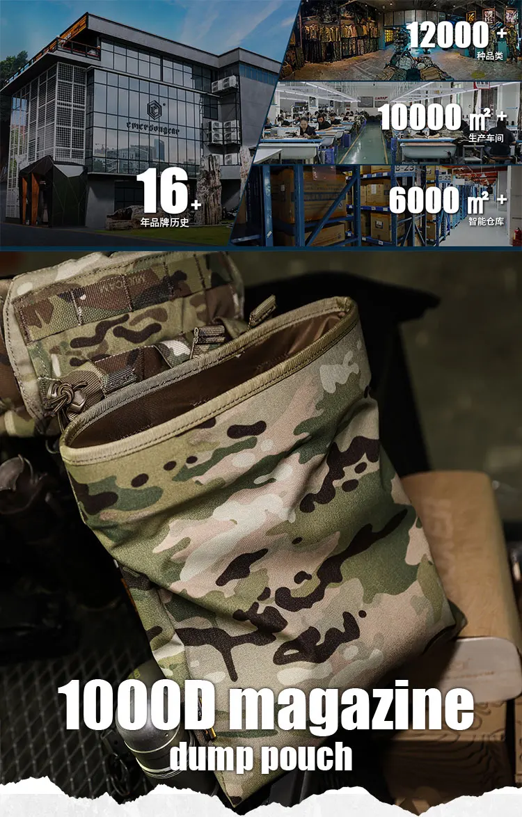 Detalle del sistema MOLLE y nylon resistente de la bolsa táctica Emersongear