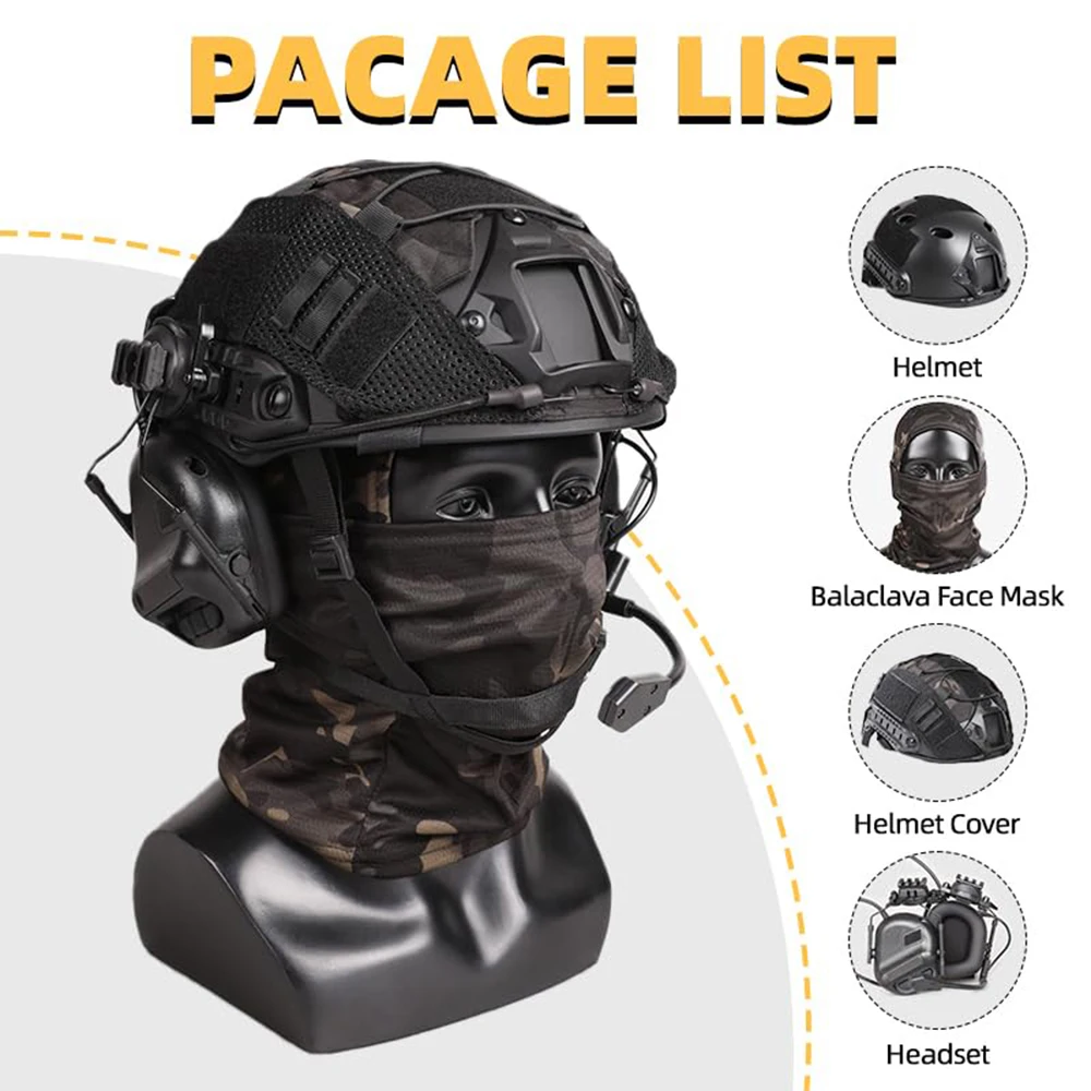 Casco Airsoft ajustable con máscara facial y funda - imagen 5