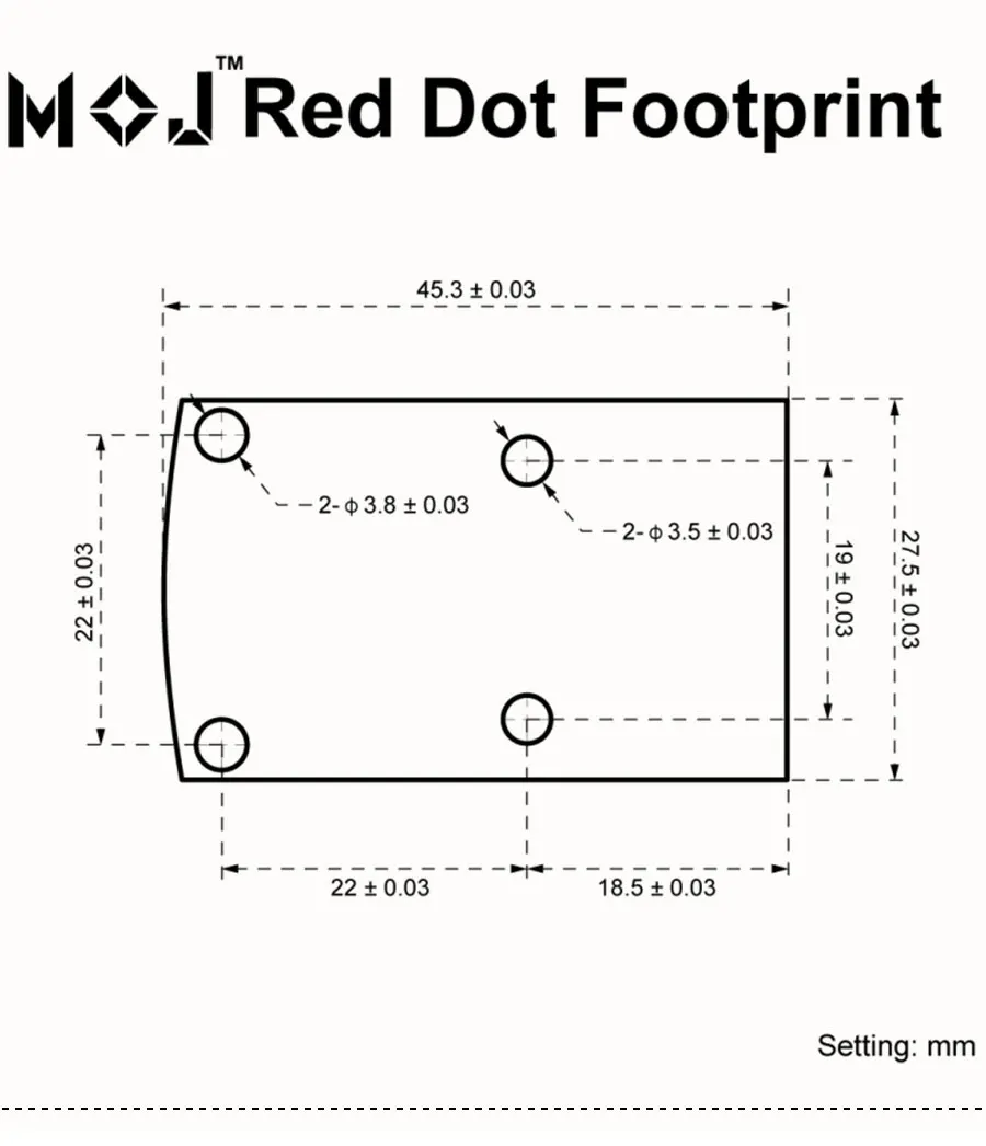 Detalle de la placa de montaje MOJ Vector Optics