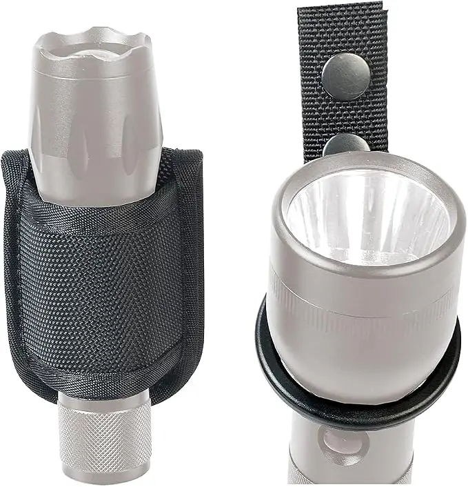 Funda táctica de nylon para linterna con anclaje al cinturón