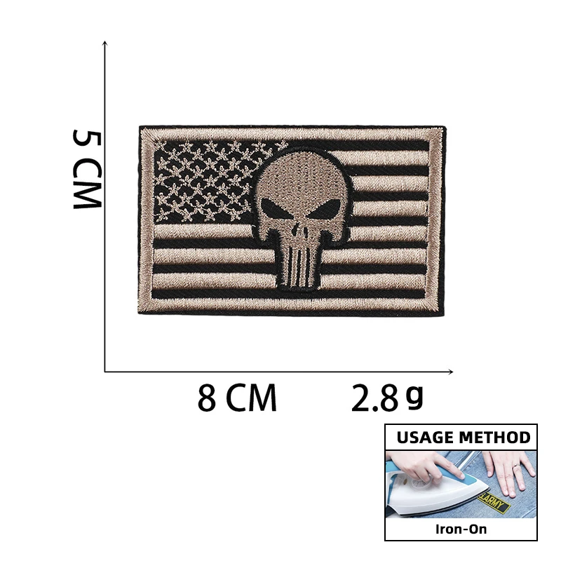 Parche táctico bordado bandera USA para coser o planchar - imagen 2