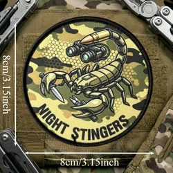 Night Stingers Parche de escorpión con velcro para chaleco y mochila