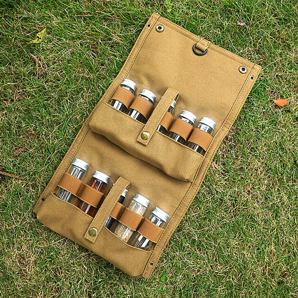 Kosibate Bolsa de especias para camping portátil - almacenamiento