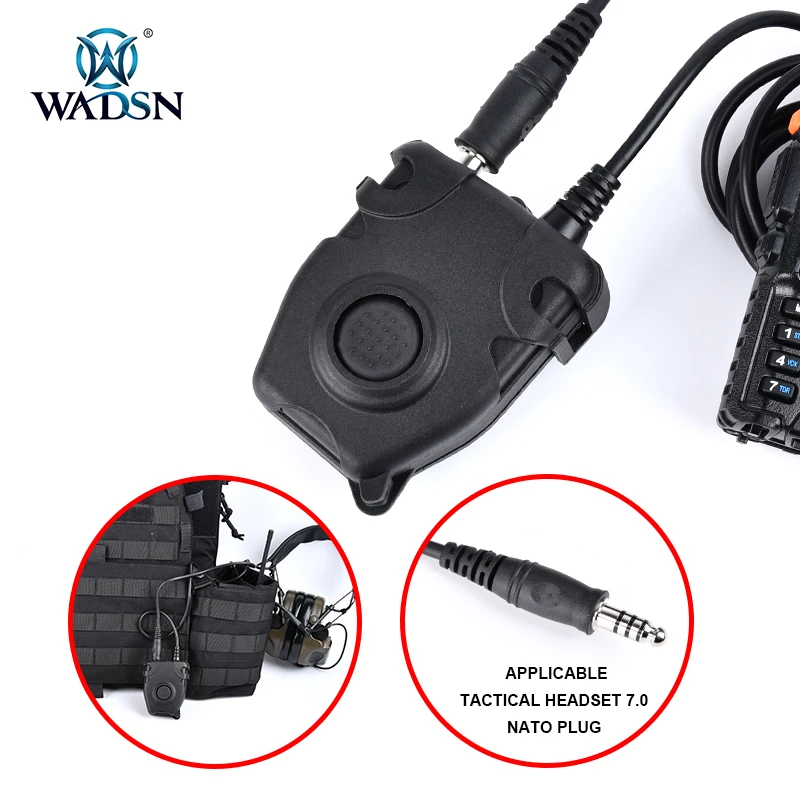 WADSN PTT - botón táctico para auriculares e interfono Walkie-Talkie
