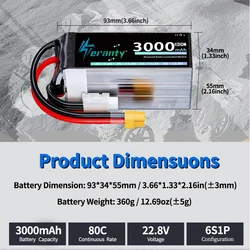 GNB Batería LiPo 6S 22.8V 3000mAh 120C Drone FPV