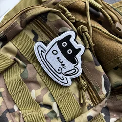 Teacup Cat parche táctico bordado con velcro para ropa y mochilas