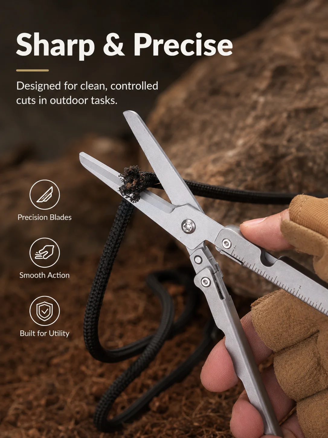 JSJM Mini Tijeras Plegables de Acero Inoxidable para EDC - imagen 3