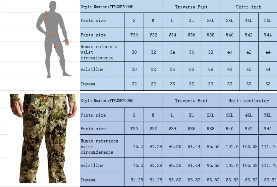 Pantalones camuflaje para trekking y caza