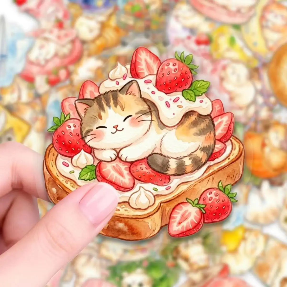Pegatinas decorativas gatitos PET transparentes – Manualidades y diario