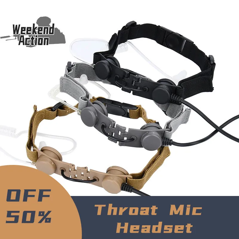 Micrófono de garganta táctico para radios Kenwood/BaoFeng UV-5R/UV-5X - imagen 3