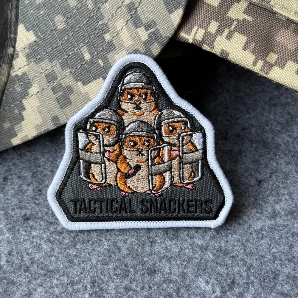 SNACKERS Parche táctico militar bordado con velcro para brazalete - imagen 4