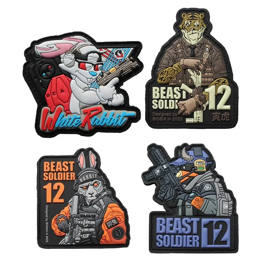 Parche táctico PVC con diseño de animales para mochila