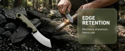 Cuchillo fijo acero exterior: herramienta de supervivencia camping