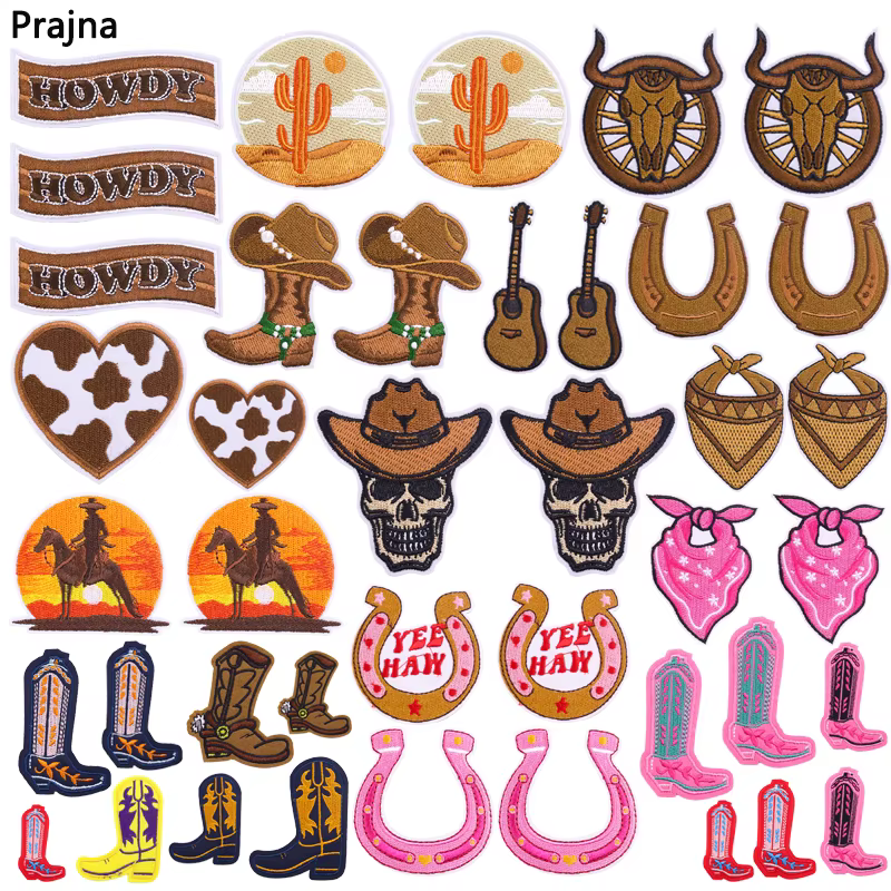 Set de parches bordados estilo western