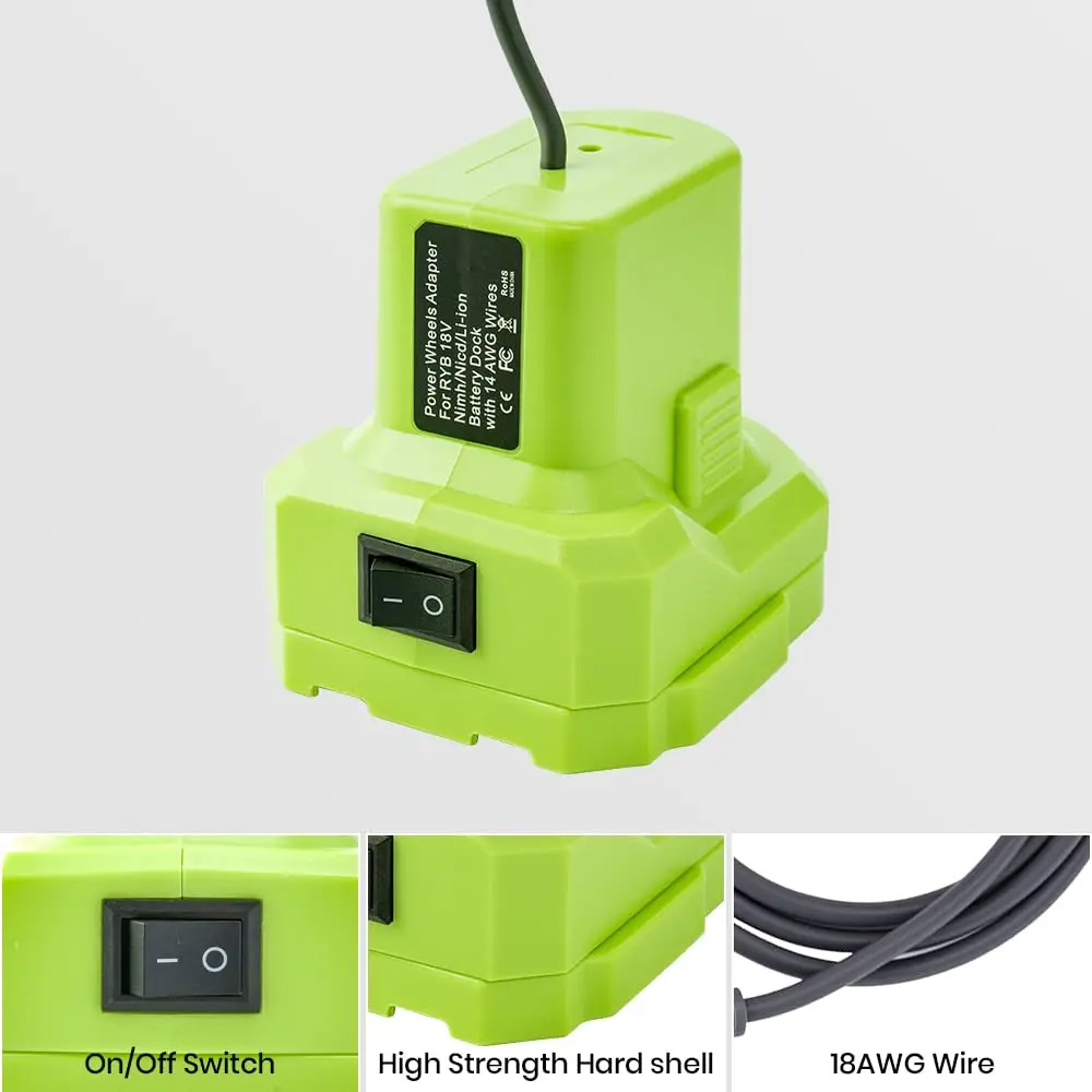 Ryobi cable adaptador batería impermeable con interruptor DC - imagen 2