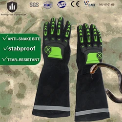 Guantes protección serpientes cuero vacuno resistente pinchazos