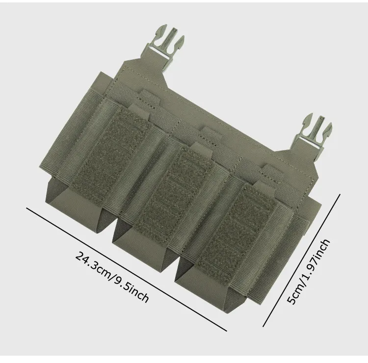 Vista del panel frontal tactico elástico triple