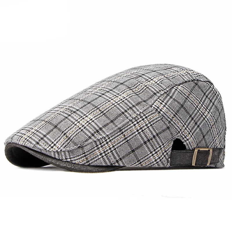 Boina táctica cuadros espiga con visera ajustable estilo Gatsby - imagen 2