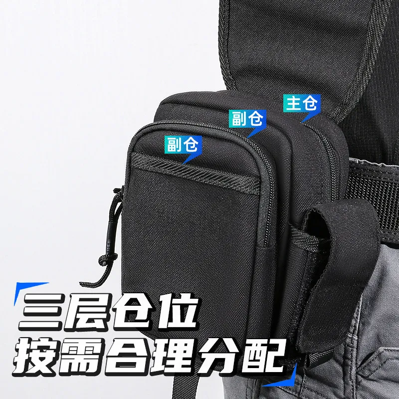 Riñonera táctica MOLLE EDC de cintura con cremallera y compartimentos