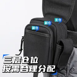 Riñonera táctica MOLLE EDC de cintura con cremallera y compartimentos