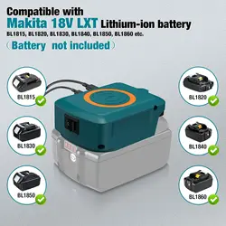Adaptador carga inalámbrica Makita DeWalt Milwaukee 18V USB-C rápido