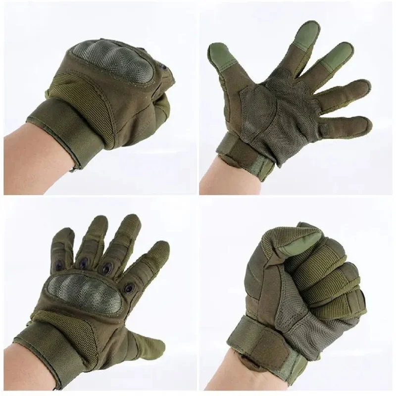 Guantes tácticos fibra de carbono con pantalla táctil dedo completo