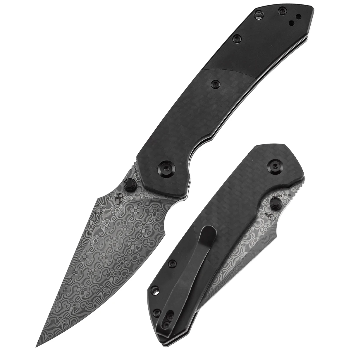 Vista del cuchillo plegable Fenrir K1034Z2 en color Morado/Negro
