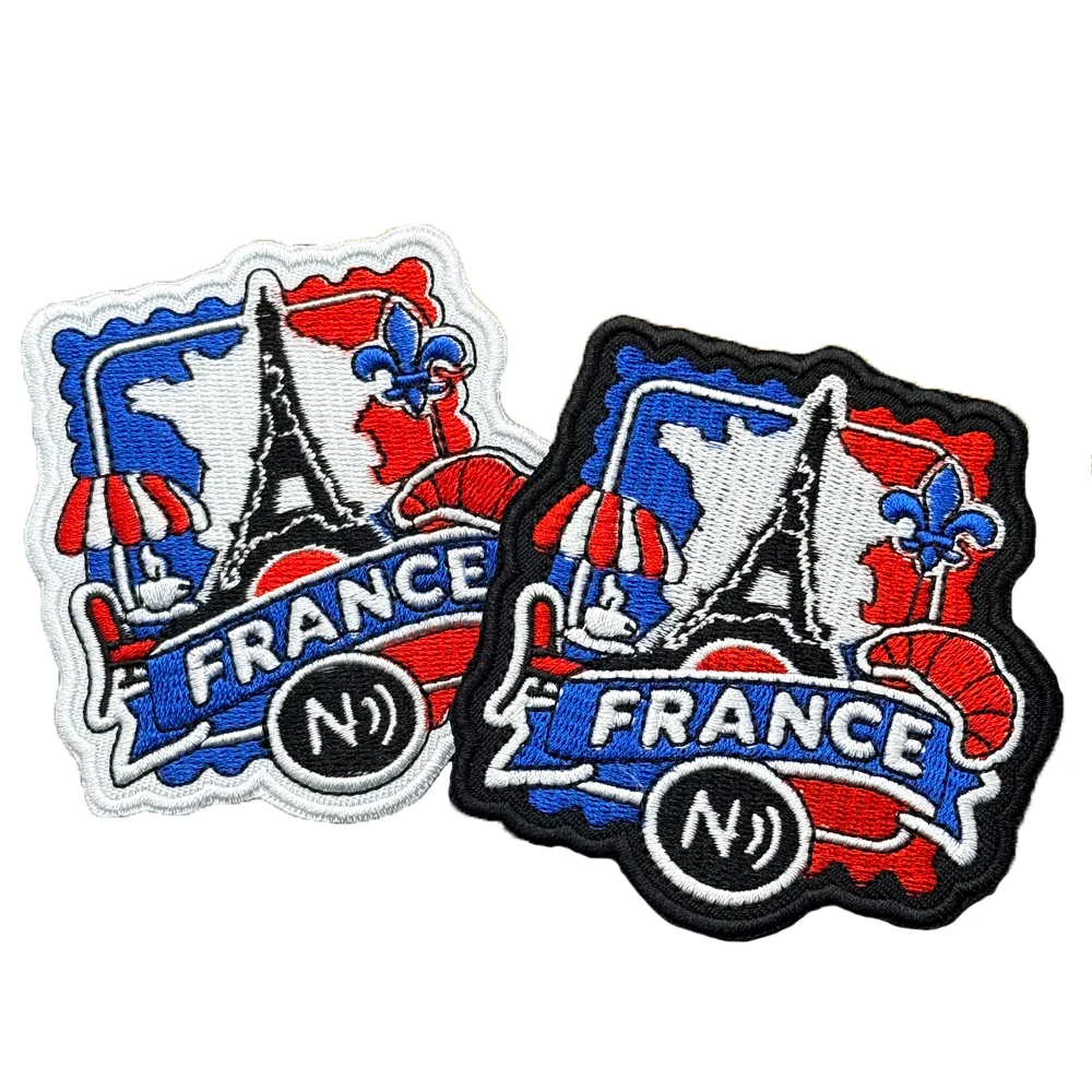 Parche bordado Torre Eiffel para exteriores punk biker con gancho - imagen 3