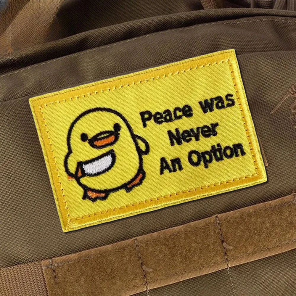 Parche Velcro pato con cuchillo broma táctica bordado