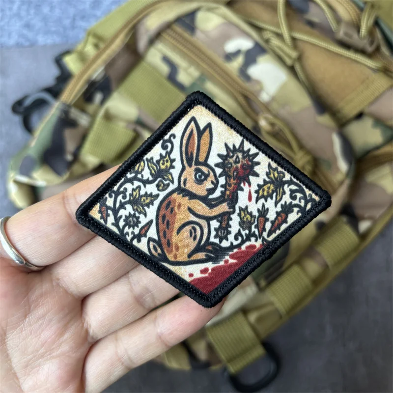 Parche táctico conejo moral con gancho y bucle para mochila o ropa - imagen 2