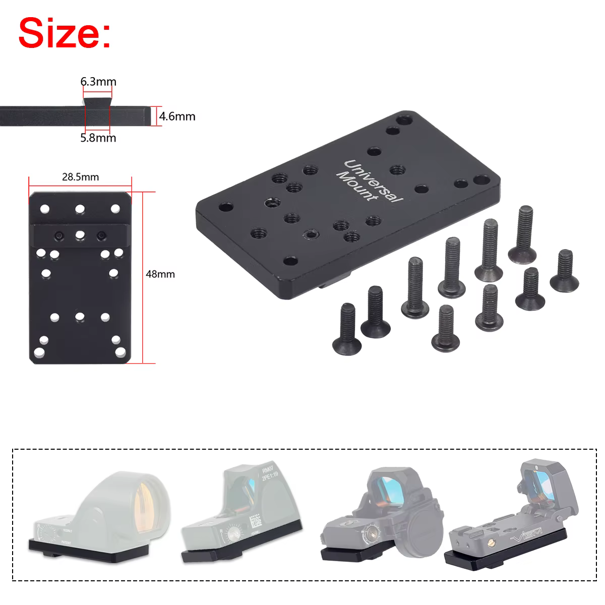 Adaptador universal en acero sólido