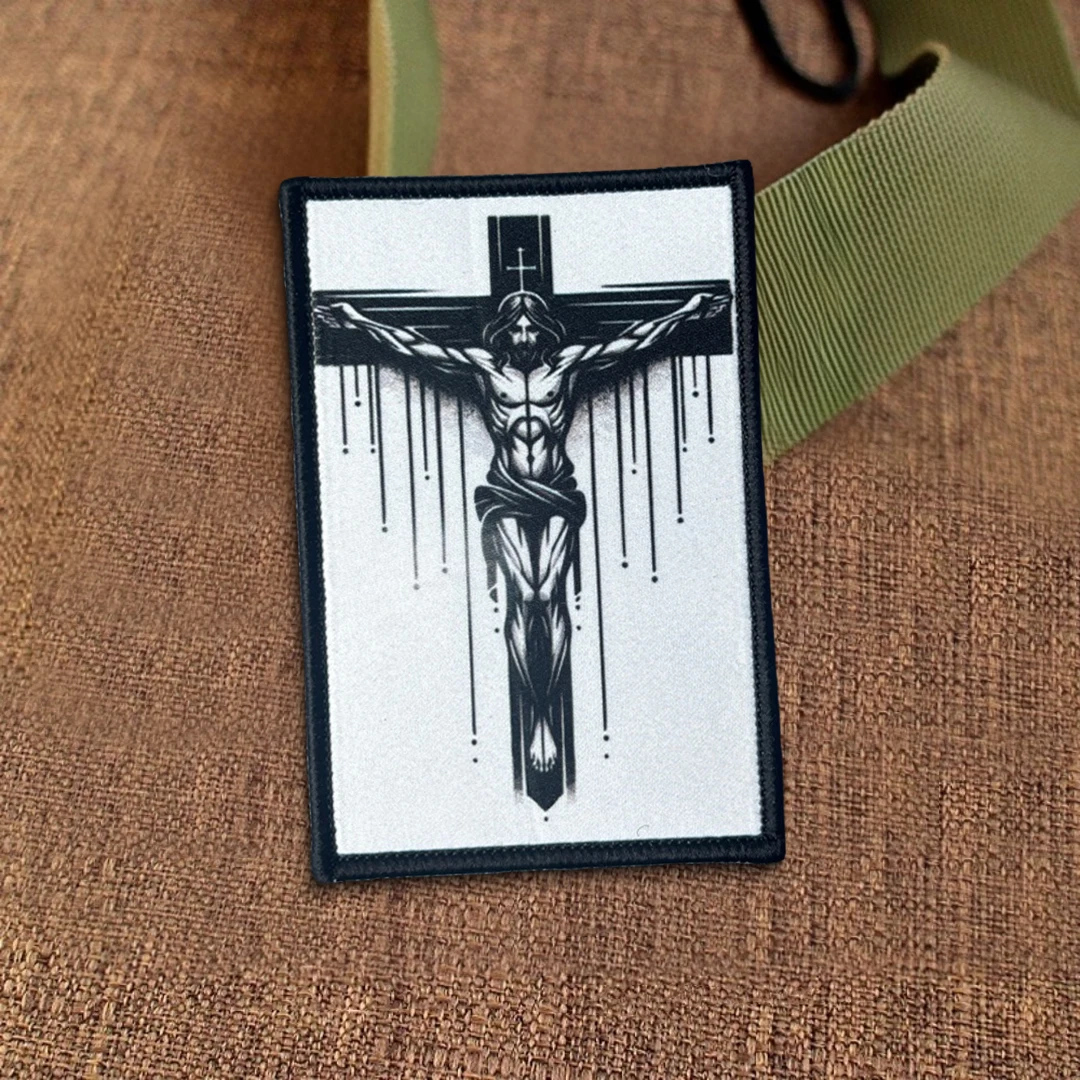Parche táctico cruz cristiana con gancho y bucle para chaqueta - imagen 4