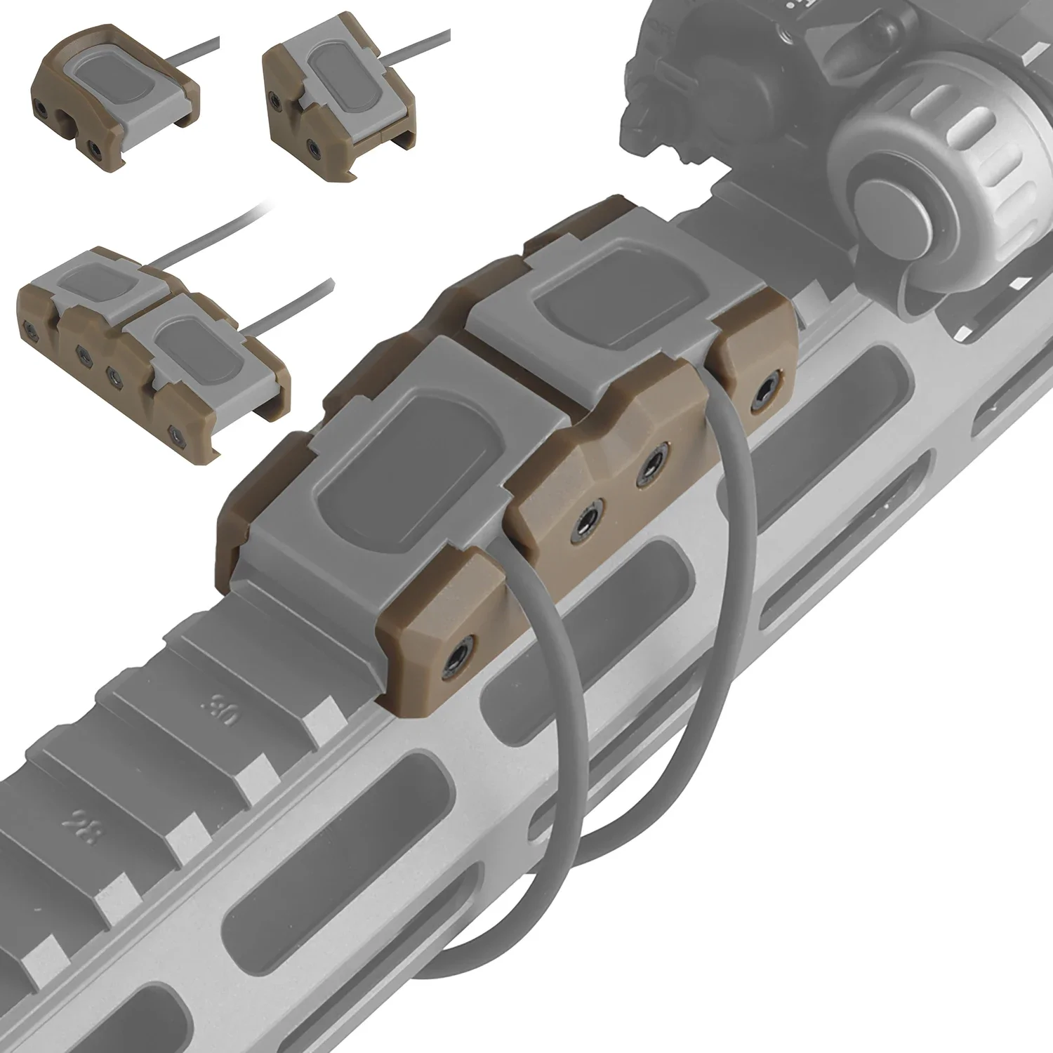 Interruptor trasero con cable para linterna táctica Picatinny - imagen 2