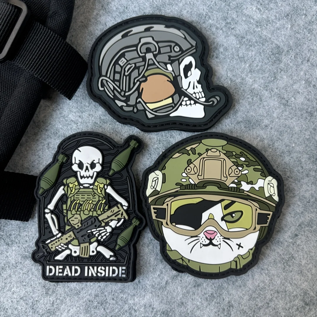 Parche táctico PVC velcro esqueleto – Insignia moral militar - imagen 4