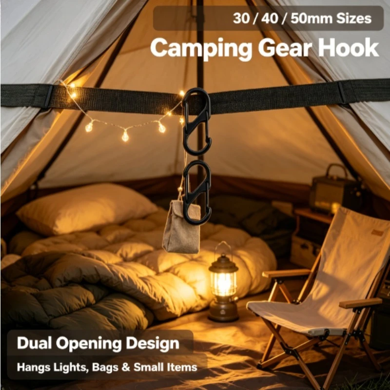 Mosquetón táctico rápido en S mini para llavero y camping - imagen 5