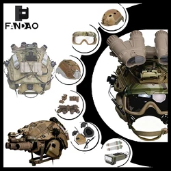 Casco táctico Airsoft con NVG, auriculares y luz de señal