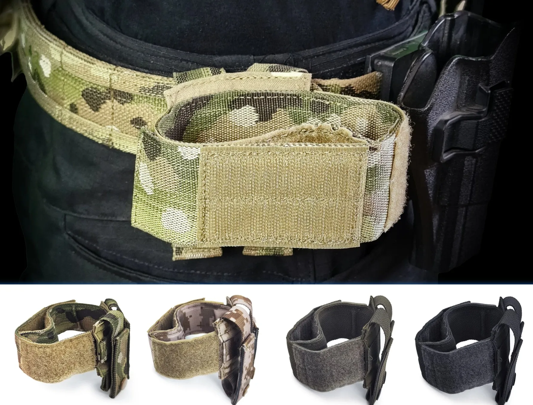 Cinturón táctico Kydex MOLLE verde camuflaje con hebilla - imagen 2