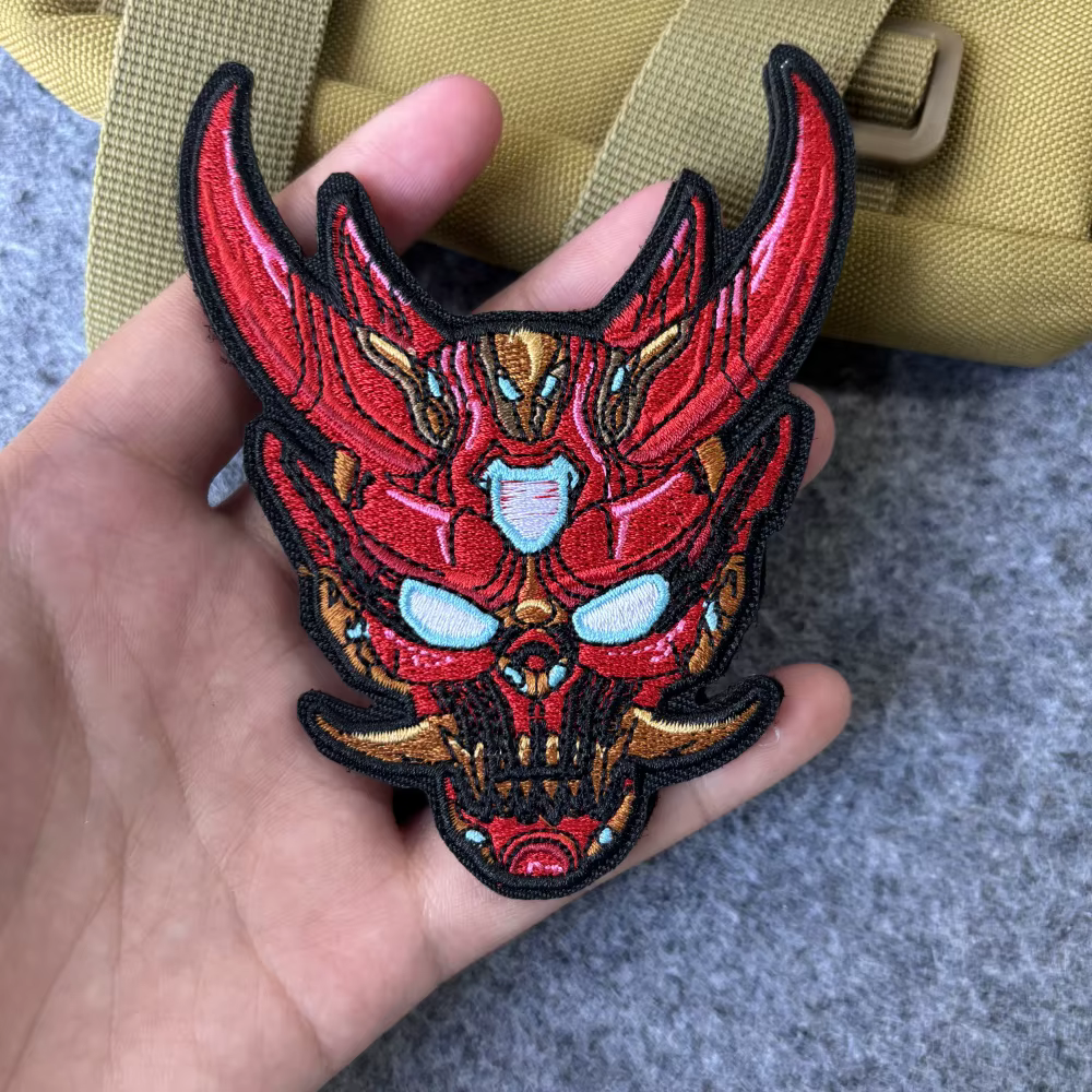 Parche táctico Punk Skull Hell Demon bordado velcro – insignia militar - imagen 2