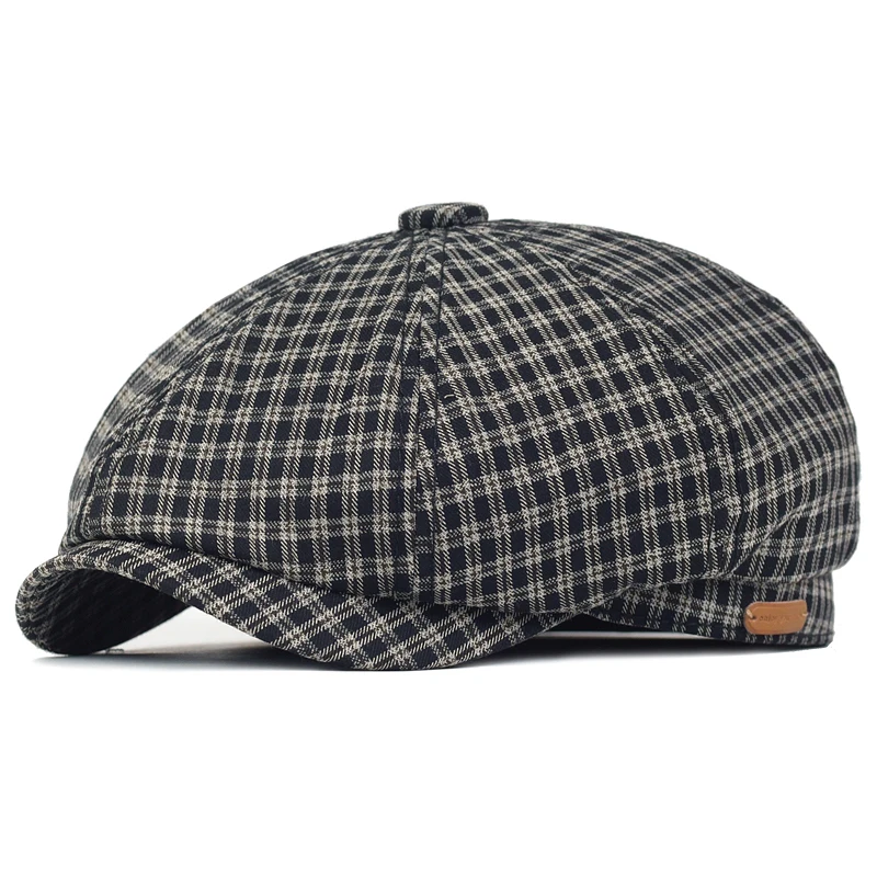 Gorra estilo Peaky a cuadros octogonal con visera - imagen 3