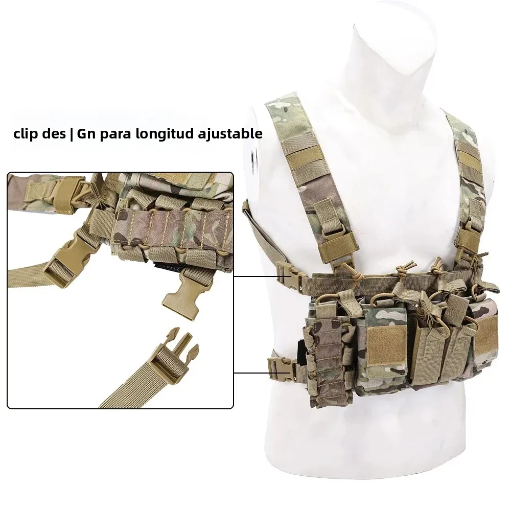 Chaleco Táctico MOLLE D3CR para Airsoft con Bolsillos Portacargadores