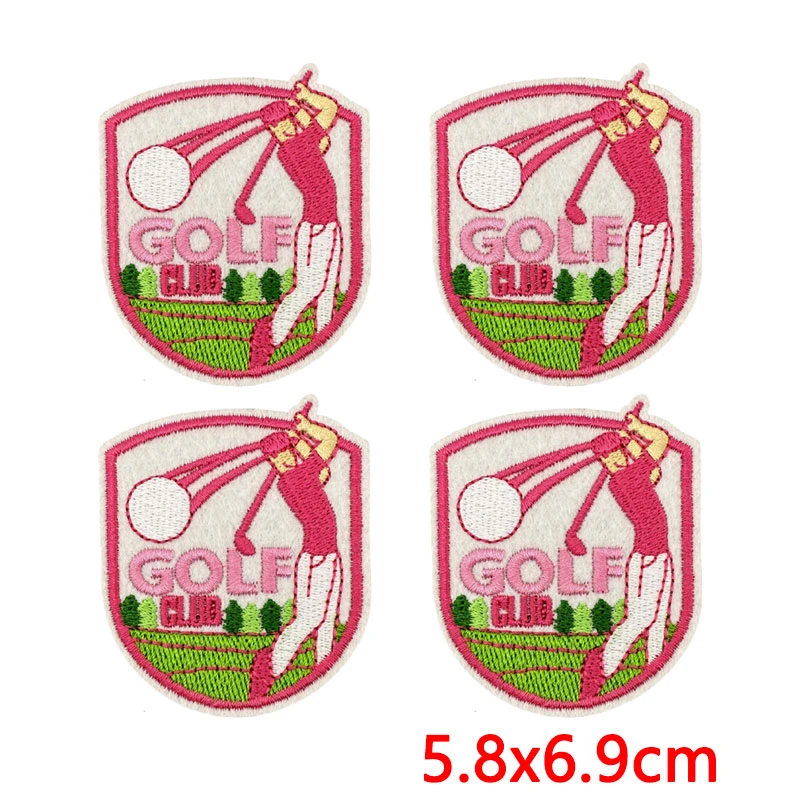 Parches termoadhesivos bordados golf rosa para decorar ropa