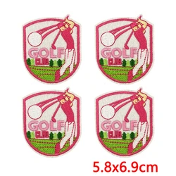 Parches termoadhesivos bordados golf rosa para decorar ropa