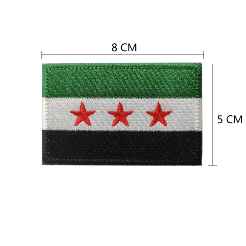 Parche bordado táctico bandera Siria – gancho y bucle - imagen 2