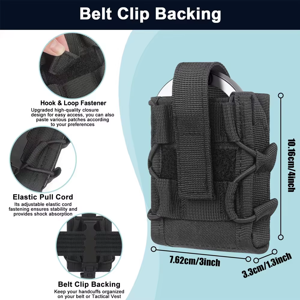 Funda universal esposas MOLLE táctica con tapa abierta para cinturón - imagen 3