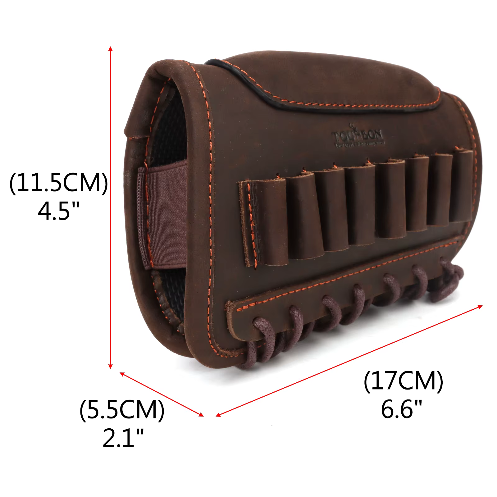 Tourbon Soporte Táctico Rifle – Apoyapiés Mejillas y Porta Municiones de Cuero - imagen 5