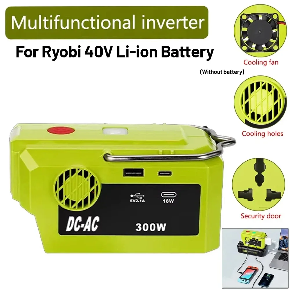 Ryobi inversor portátil de corriente para batería litio USB-C - imagen 3