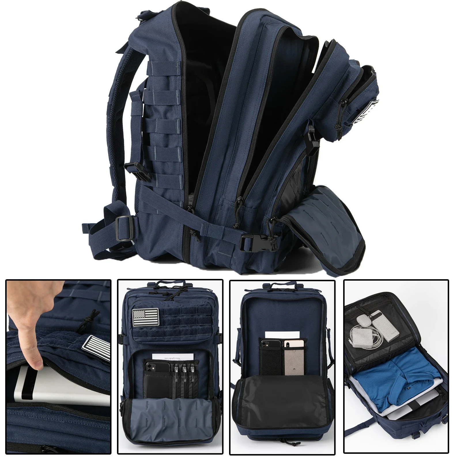 Mochila táctica MOLLE alta capacidad hombre senderismo camping - imagen 5