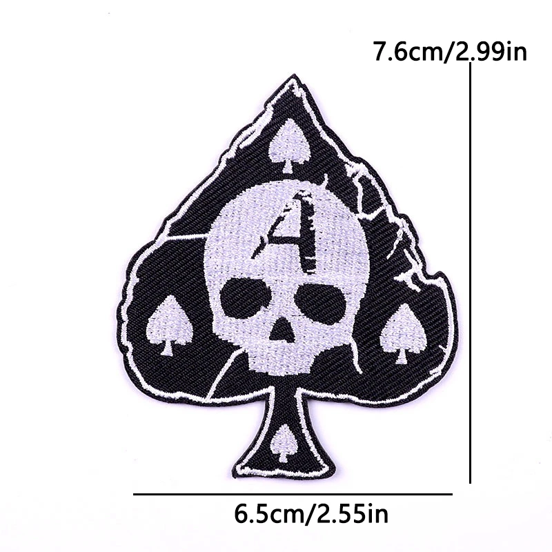 Parche bordado calavera gótica roja – termoadhesivo para chaqueta - imagen 3