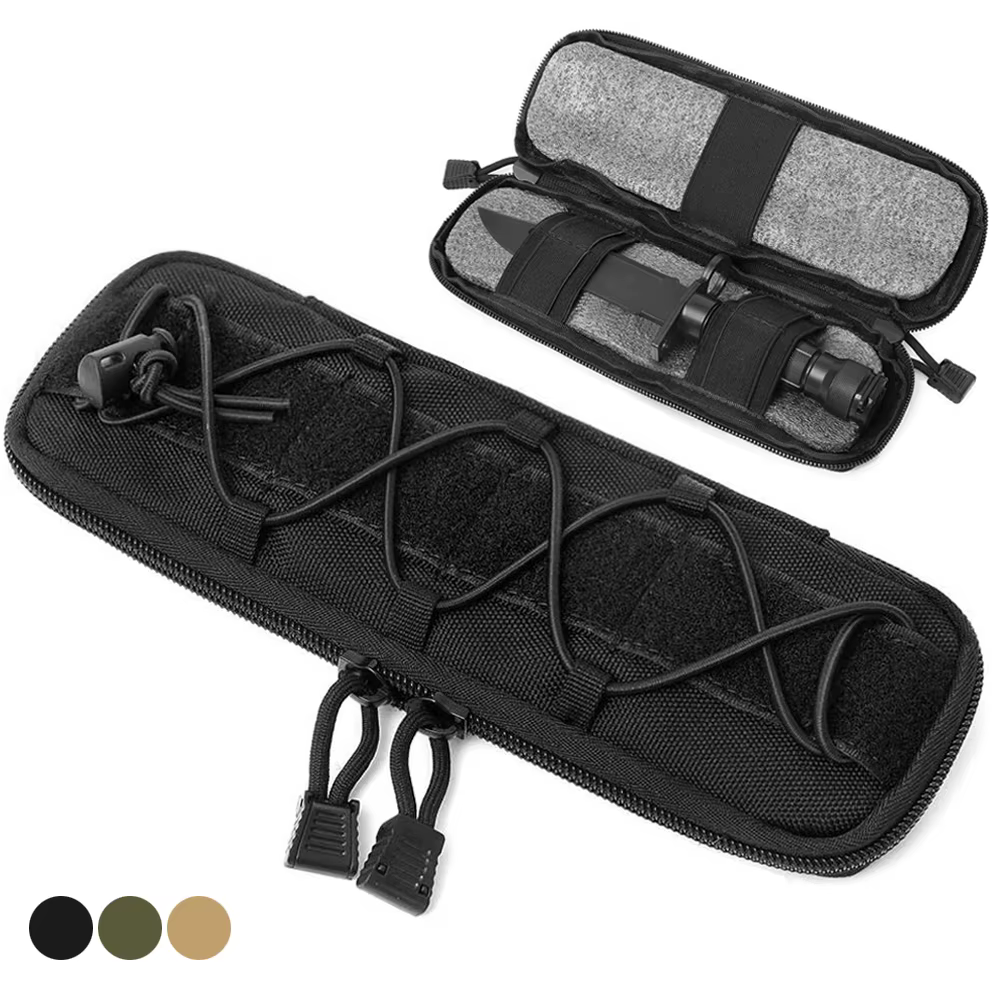 Funda táctica cuchillo nylon EDC con soporte linterna para caza y tiro - imagen 5